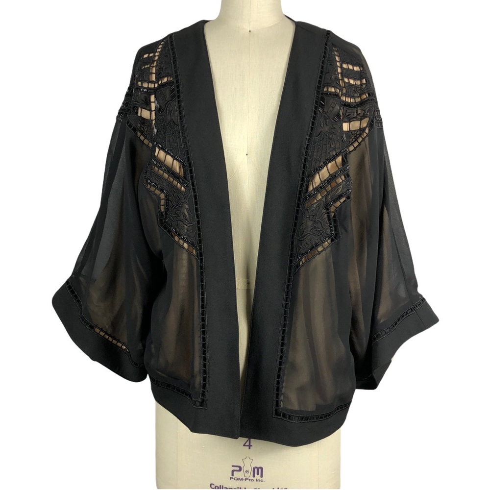 Anthropologie Deletta Black Crochet Cardigan
